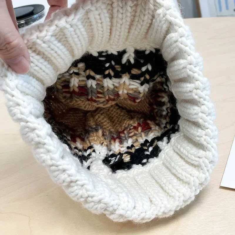 Winter Beanie for Wen Men Christmas Colorf Warm Wooln Hat Allmatch Ski Sklies Bonnets P Hats Earflaps Bber HatsW251023