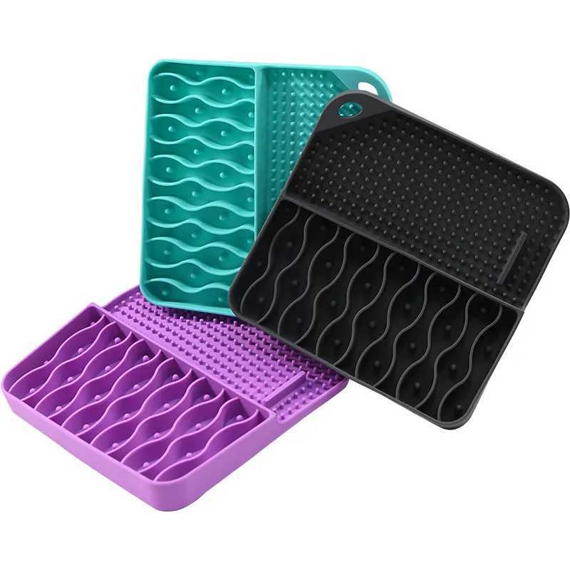 2 IN 1 Slow Feeder Dog Treat Licking Mat Cats Bowls with Nonsliping Cups Silicone Sniffing Pad Pet for DryWet Food Y251023