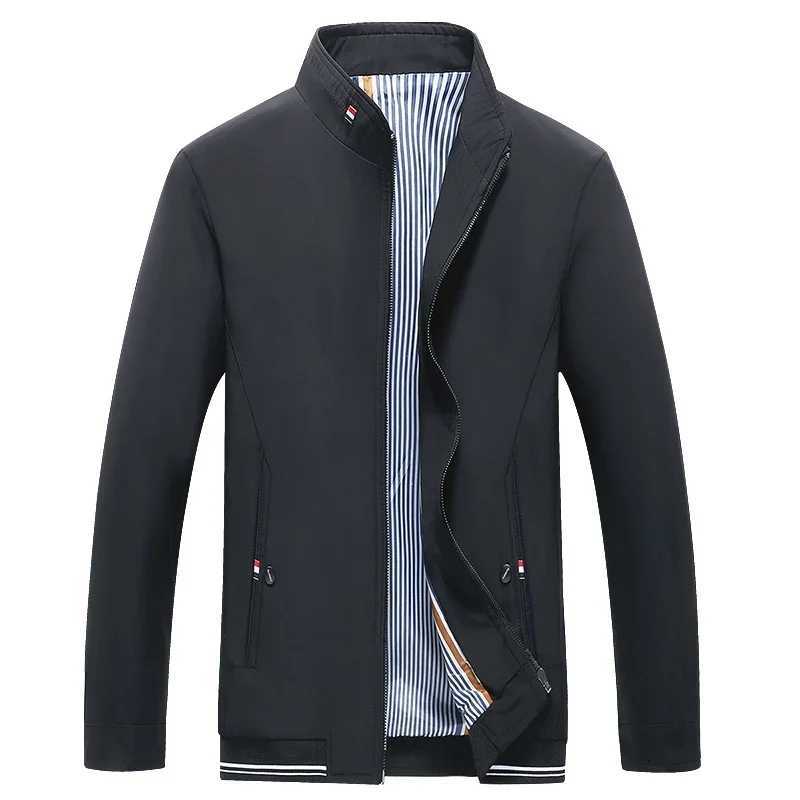 Autumn Business Casual Jackets for Men 2025 New Mens Smart Casual Jacket Loose Clothing Stand Collar Jackets Mens Solid Coat W251023
