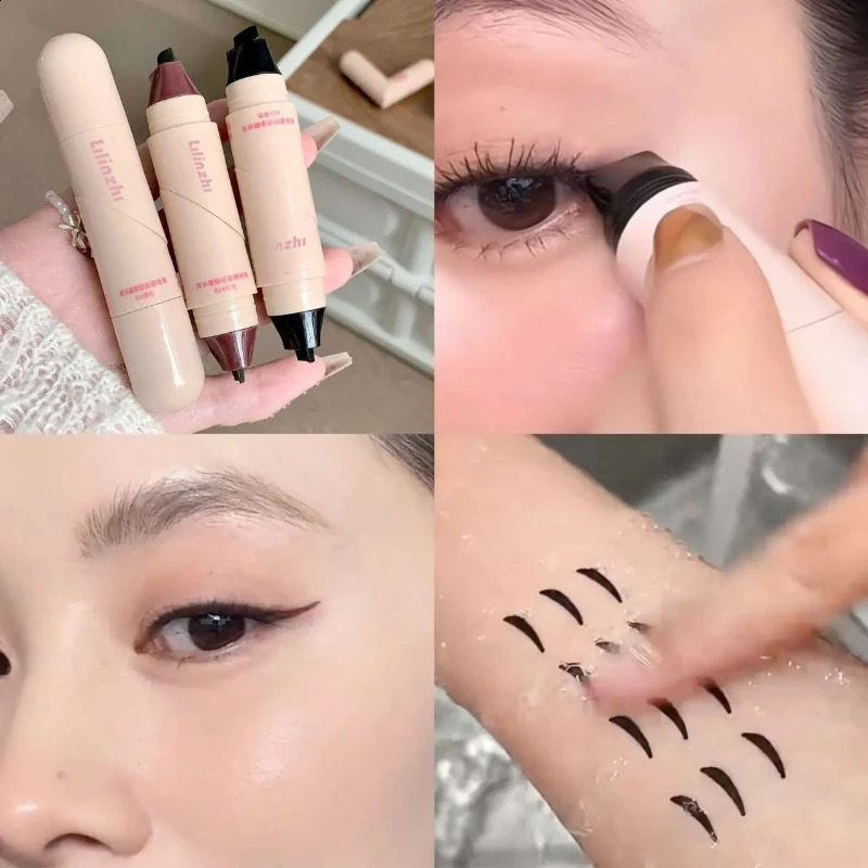 DualHead Rotatable Eyeliner Stamp Integrated Waterproof Long Wear Wing Stencil DIY Liquid Eye Liner Pen Fast Drying Makeup 251014