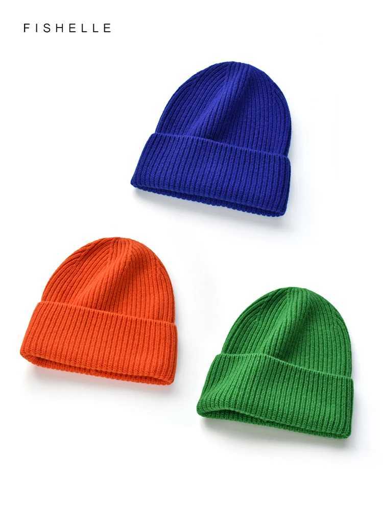 Solid wool hat wen men autumn winter thick warm knitted teenage wool men beanie Christmas giftsW251023