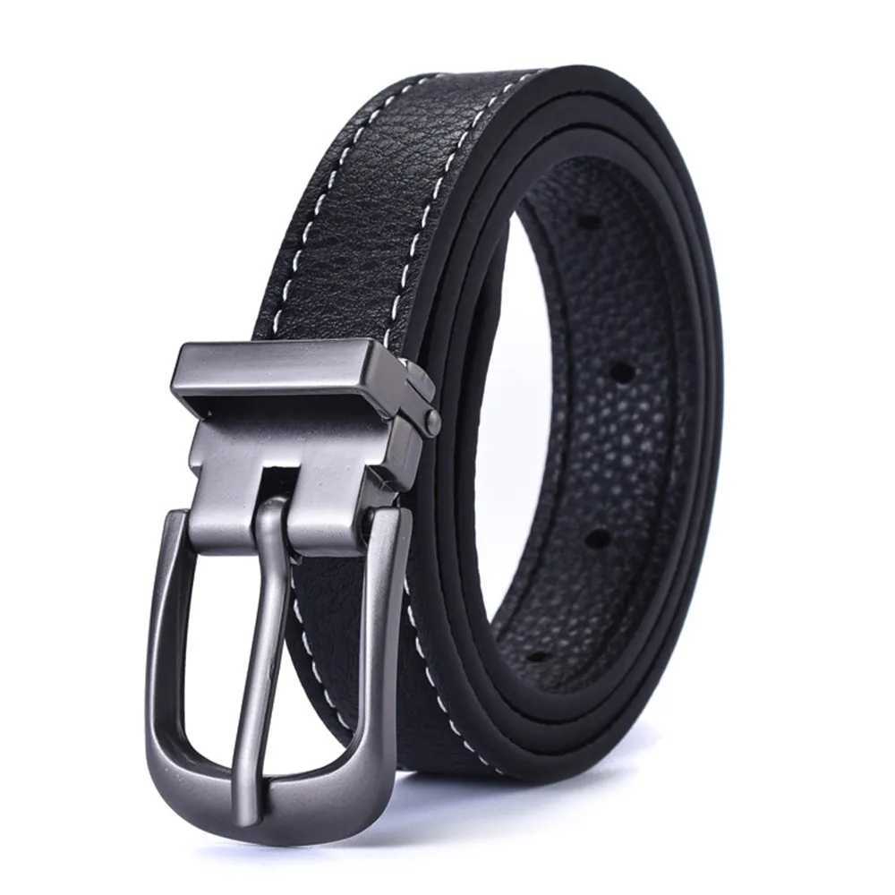 Unisex belt casual versatile simple black thin waist belt Korean style retro pin buckle jeans belt studentXJ251023