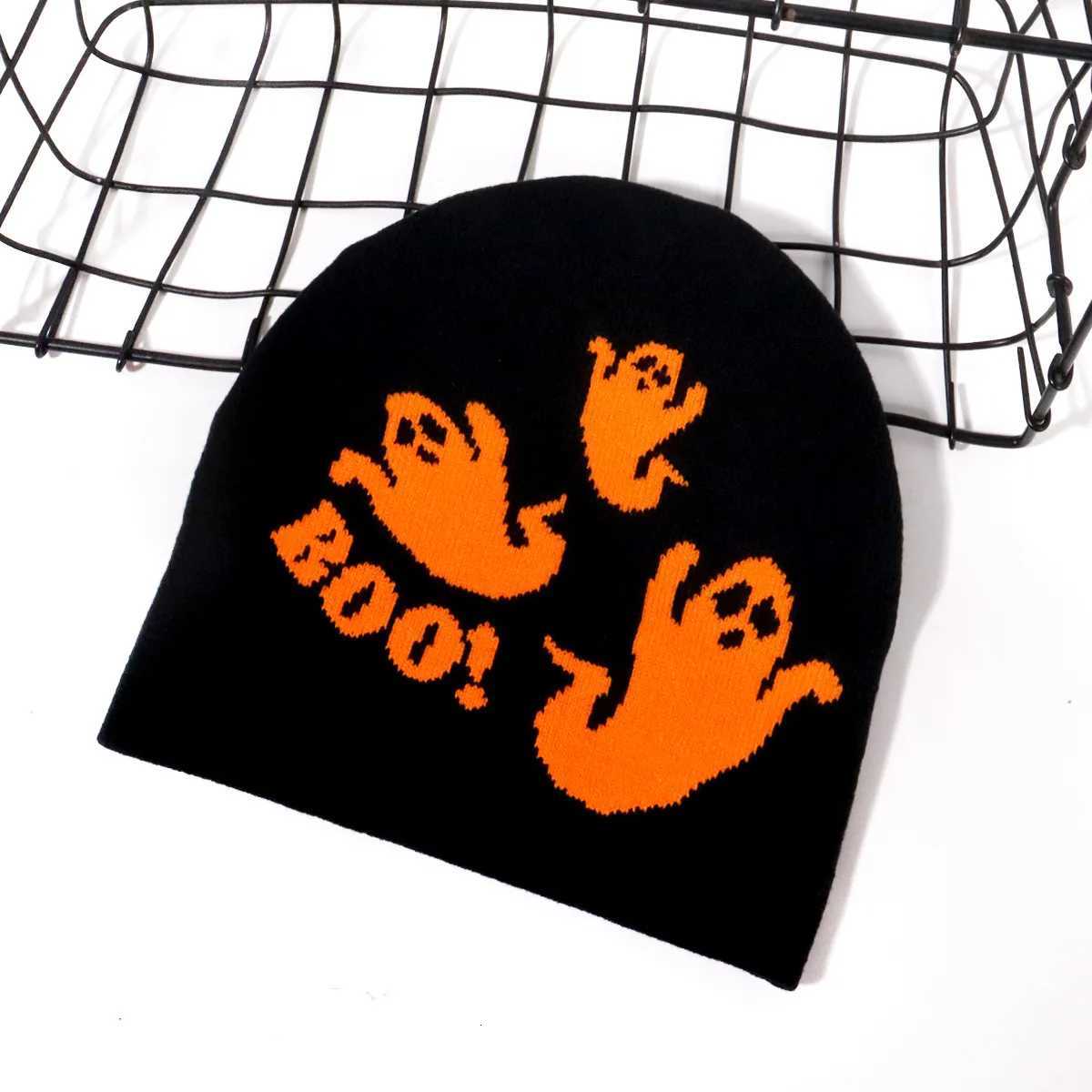 Halloween party knitted hat funny pumpkin jacquard knitted hat trendy personality street warm autumn and winter beaniesXJ251023