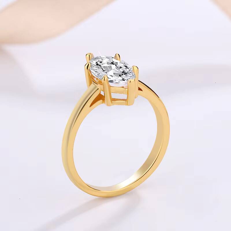 9 Adodo Factory Wholesale Moissanite Jewelry 18k Gold Plated GRA Certificate 1ct Vvs Marquise Cut S925 Silver Rings for Women