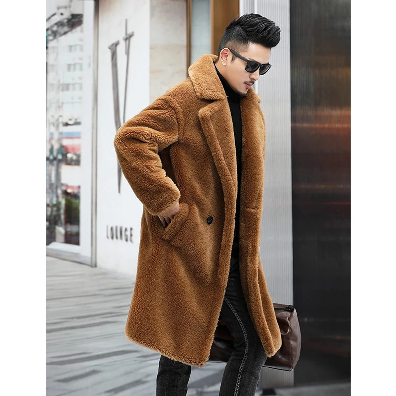 y Fashion Long Teddy Bear Jackets Coats Men Winter Thick Warm Outerwear Large Size Mens Faux Fur Coat 251023