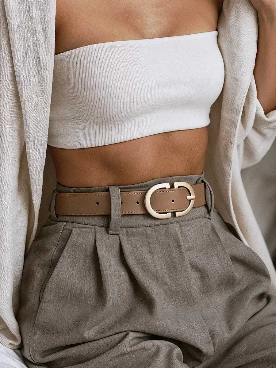 New Womens belt fashion trend alloy needle buckle shape simple PU leather decorative waistband students daily casual wearXJ251023