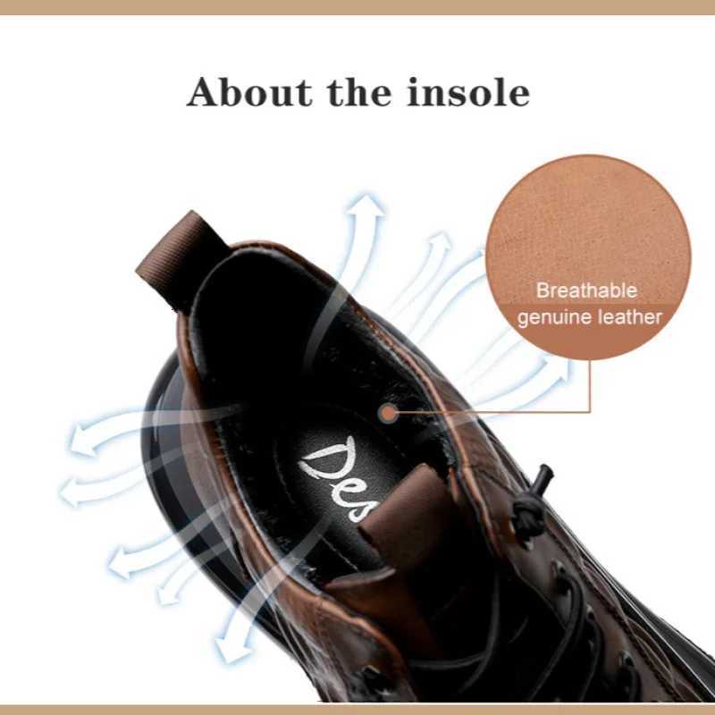 Mens winter thick bottom casual shoes light luxury fashion Air Cushion Cowhide Crocodile Print Sneakers Height Lifting NonSlip Z251022