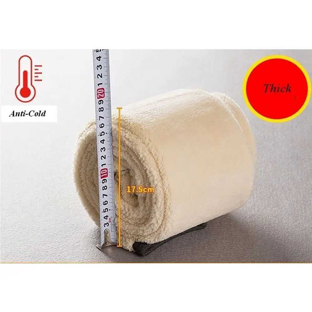 Flexible Thermal Fleece Lined Leggings Fluffy with Leather Patch Cashmere Lambskin High Waisted Thicken Leggings Women GirlT251023