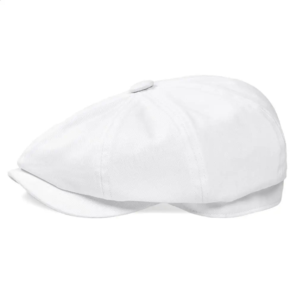 BOTVELA White Twill Cotton sboy Cap for Men Women Classic Cabbies Driver Apple Caps Gatsby Flat Hat Baker Boy Headpiece 003 251021