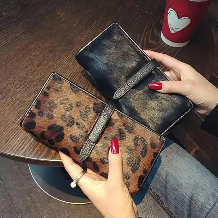 Fashion Leopard Cow Genuine Leather Women Long Wallets Real Leather Female er Clutch Girl Gift Cash Purse251023