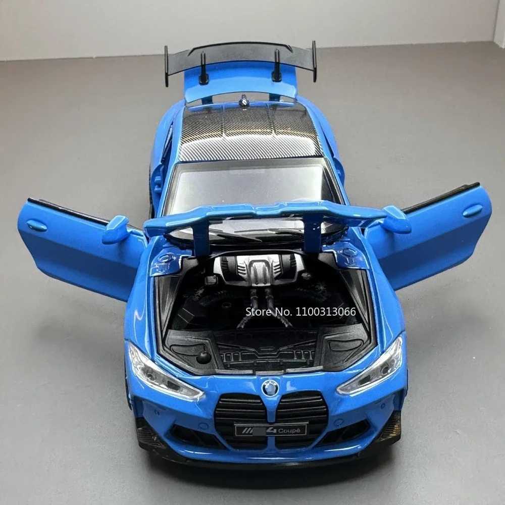 132 Scale M4 Alloy Car Models Metal Diecast Toys Vehicle with Simulation Sound and Light Sport Car Toys for Kids Birthday GiftsT251023