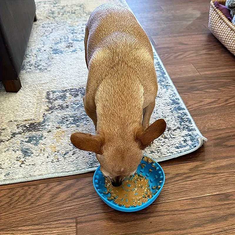Slow Food Bowl Feeder Pet Bowl Tableware Antitip Pads Suction Cups Slow Food Basins Plates Massage Licking Dog Food Bowl Y251023
