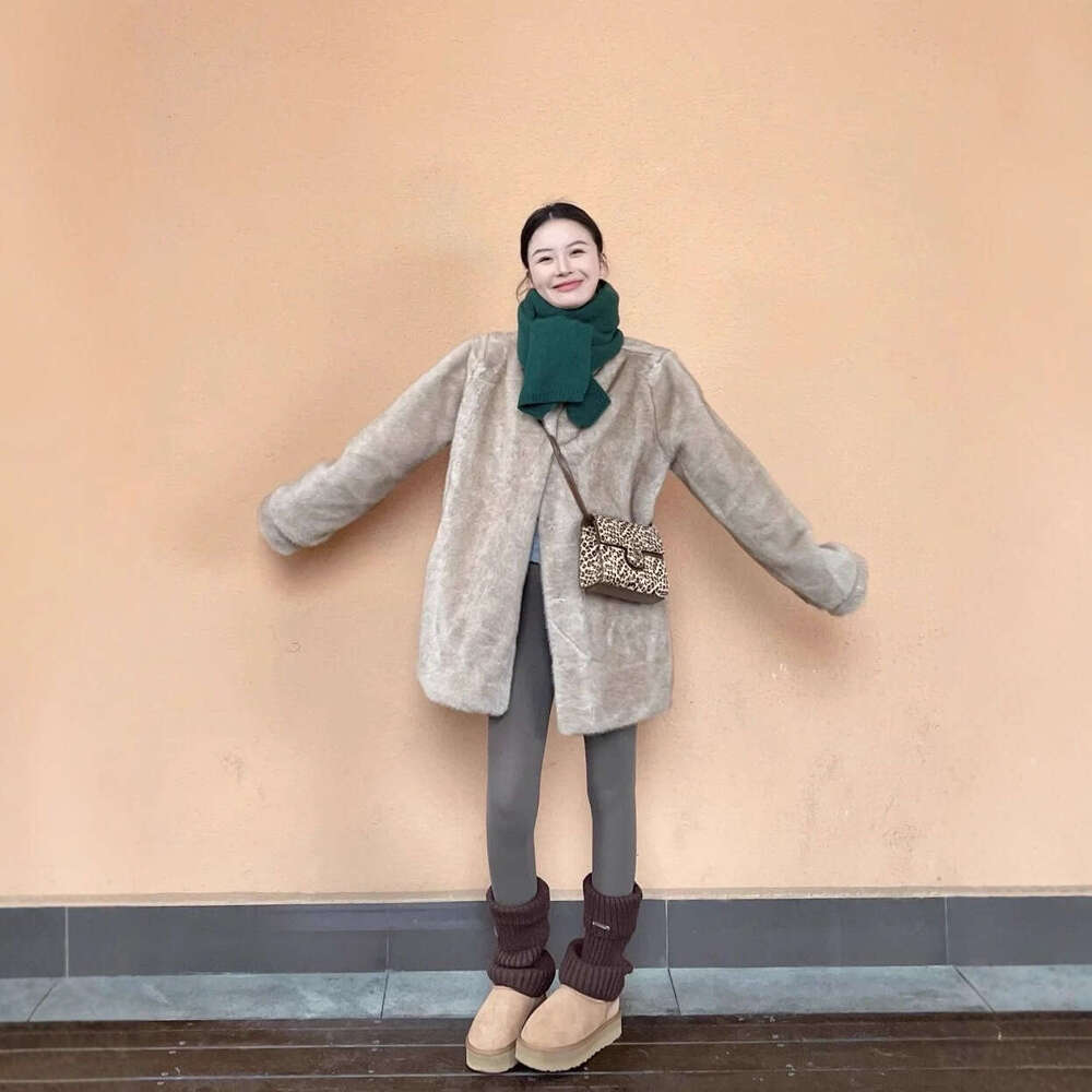 Women for Winter EcoFriendly Versatile New Faux Mink OnePiece Stand Collar Fur Coat