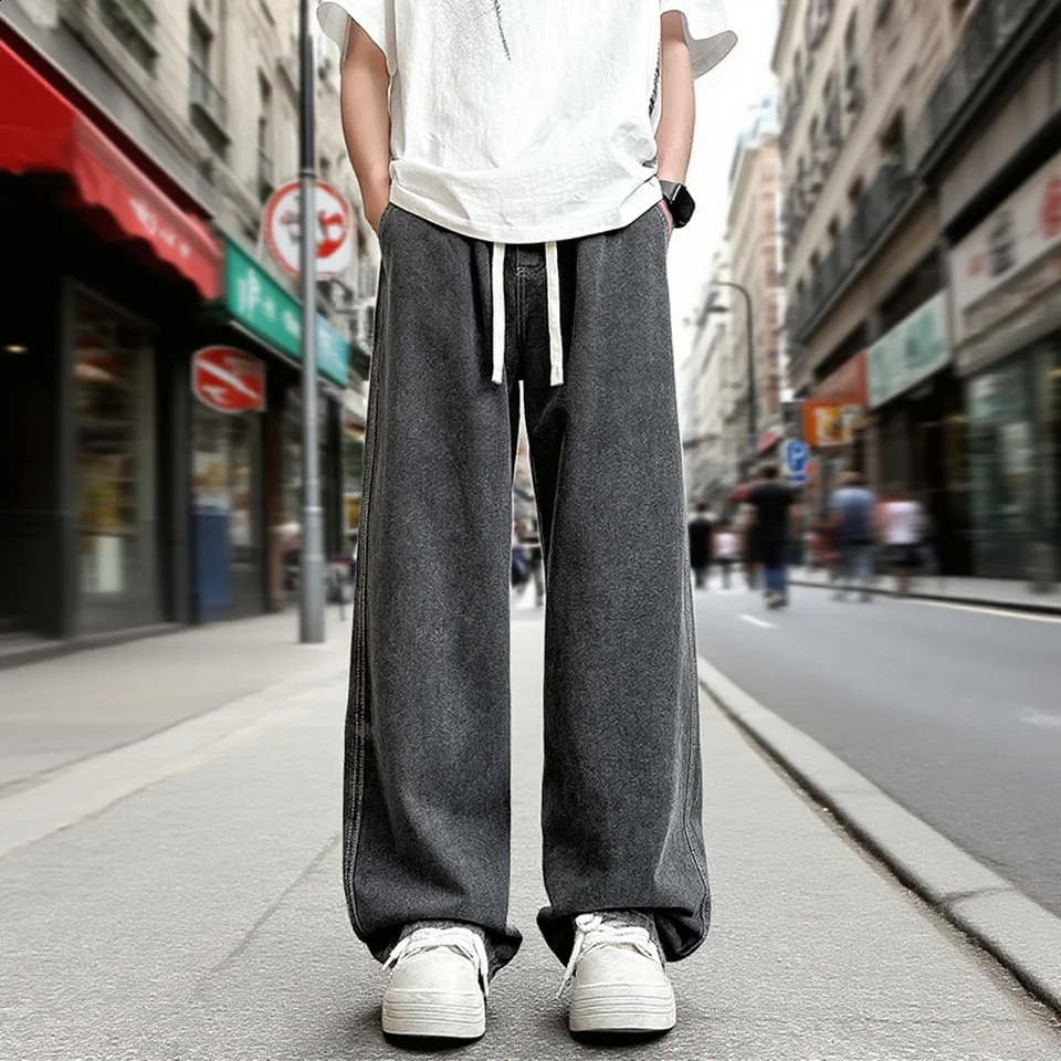 2025 Baggy Jeans Men Clothing Trousers Male Mens Pants Y2k Jean Streetwear Wide Leg Denim Shorts Man Flared Cargo 251018