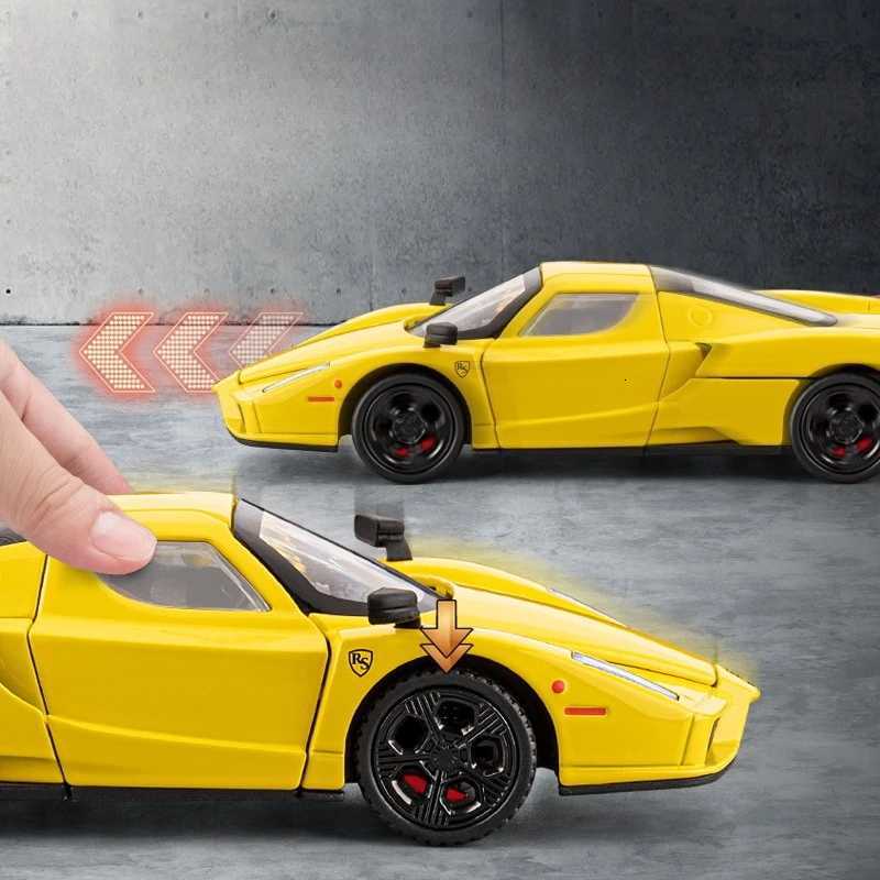 132 Enzo Simulation Toy Car Model DieCast Vehicles Metal Cars Decoration Pull Back Sound And Light Boy Education GiftT251023
