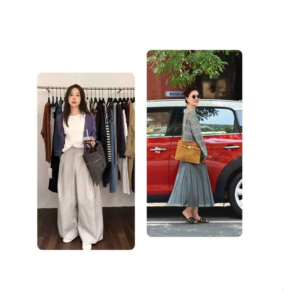 Niche Light Autumn Winter Lock Retro Suede High Texture Portable Shoulder Crossbody Commuter Tote Bag Large Capacity