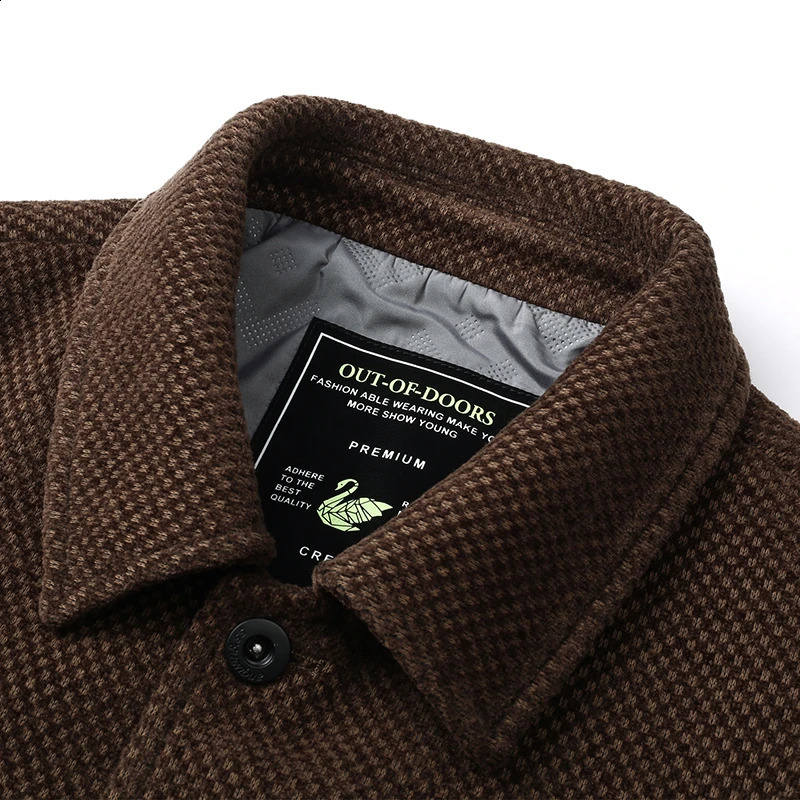 Mens thickened casual jacket spring and autumn style for middleaged dad lapel trendy versatile top 251023