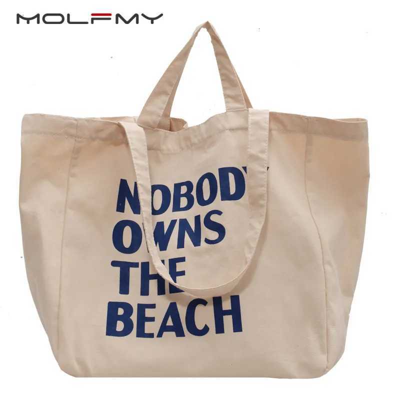 Womens Canvas Handbag Simple Designer Shoulder Bag Lazy Style Female Letter Print Large Capacity Shopper Canvas Tote Bag 2022L251023