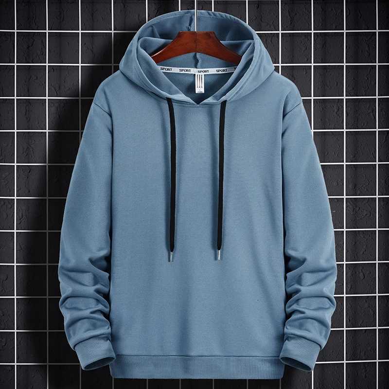 Solid color hooded pullover autumn thin style long sleeved sweatshirt mens outdoor running sweatshirt youth topT251023