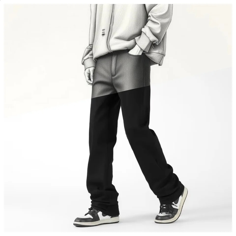 Autumn white loose wide leg baggy pants Men grey deni mens oversize y2k black big boys jeans for man washed straight brown 251018