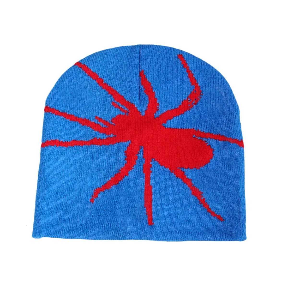 Fashion Knitting Spider Web Design Hat for Men Women Pullover Pile Cap Y2k Goth Warm Beanie Hats New Hiphop Street CapXJ251023