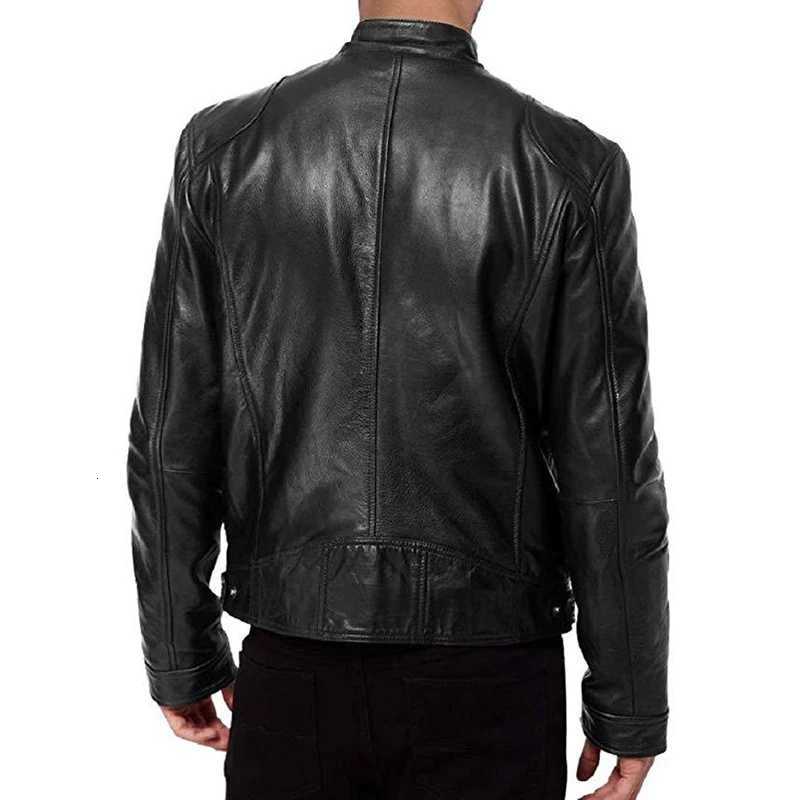 2025 Mens Motorcycle Leather Jacket Bomber Motorcycle Biker Pu Leather Casual Fashion Slim Fit Coat Spring Antiwind Coat Male W251023