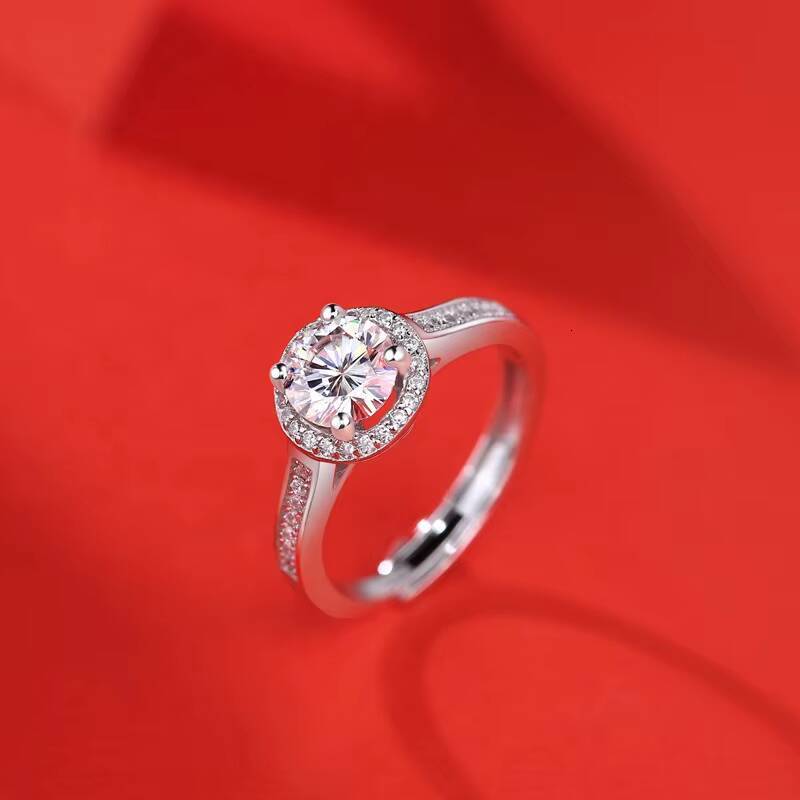 Fashion Custom Moissanite Rings Wedding Jewelry 925 Sterling Silver Women Engagement Ring