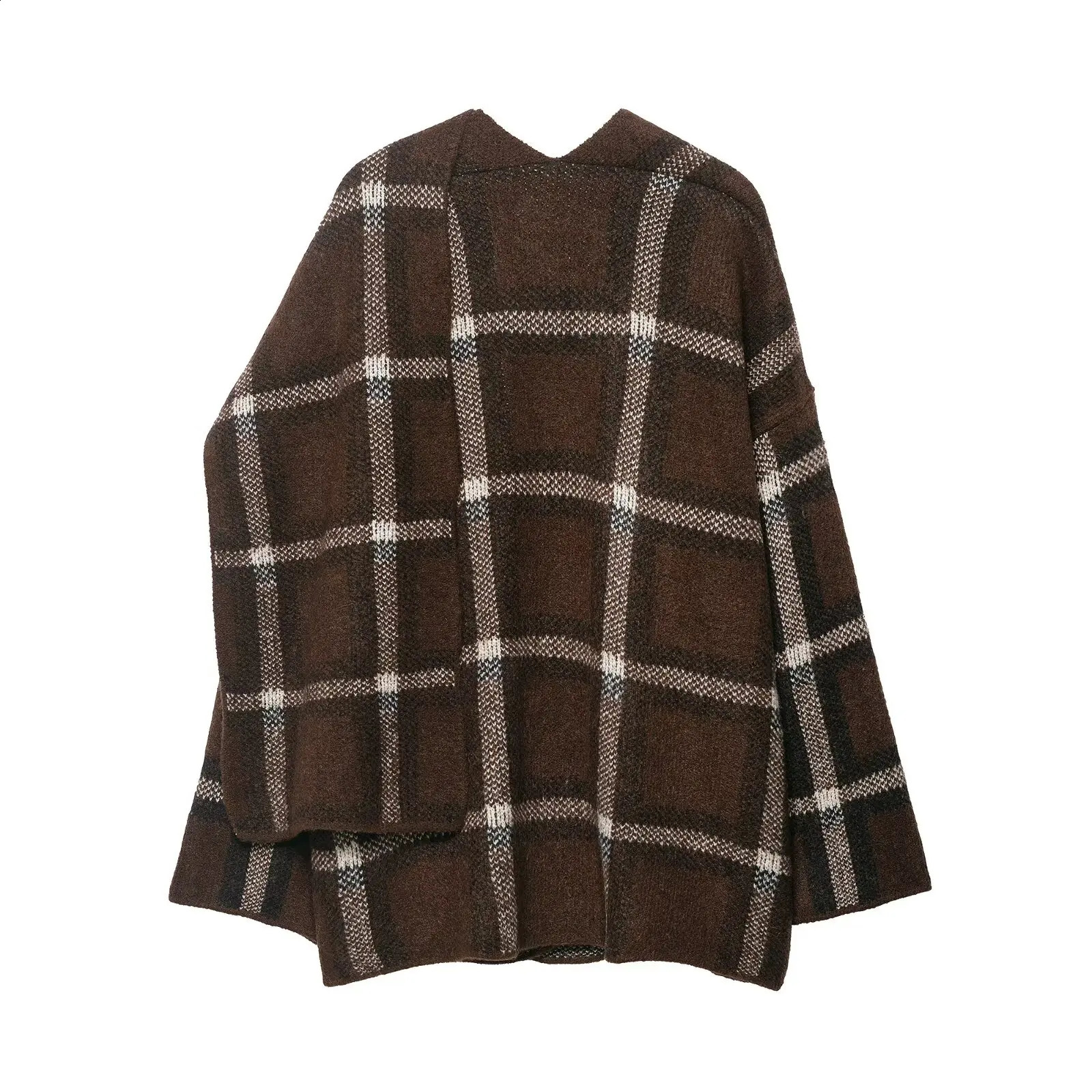 High Quality Autumn Sweater Cardigan Plaid Coat Women Fashion Casual Elegant Long Sleeve Knitted Tops Outerwears Pull Femme 251022
