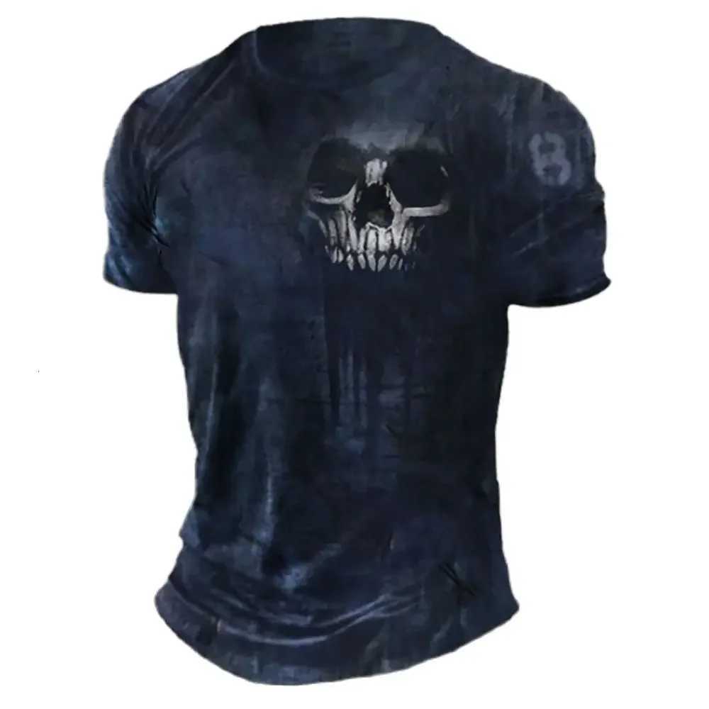 Mens Tshirts Summer 3d Vintage Horror Skull Top Hip Hop Rock Streetwear Oneck Short Sleeve Tee Oversized Tees Male ClothesXJ251023