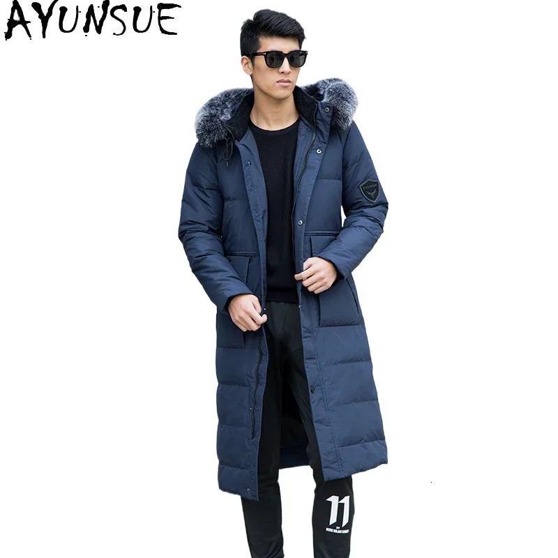 AYUNSUE Winter Jacket Men Hooded Down Jackets Mens Clothing Big Fox Fur Collar Coat large size 14XL clothes Los Hombres Parkas 251020