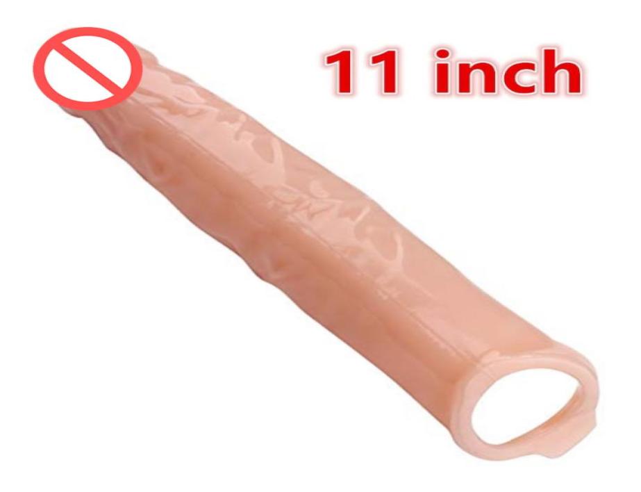 11 inch Huge Penis Extender Enlargement Reusable Penis Sleeve Sex Toys For Men Penis Girth Enhancer Relax Toy Gift59361093587864