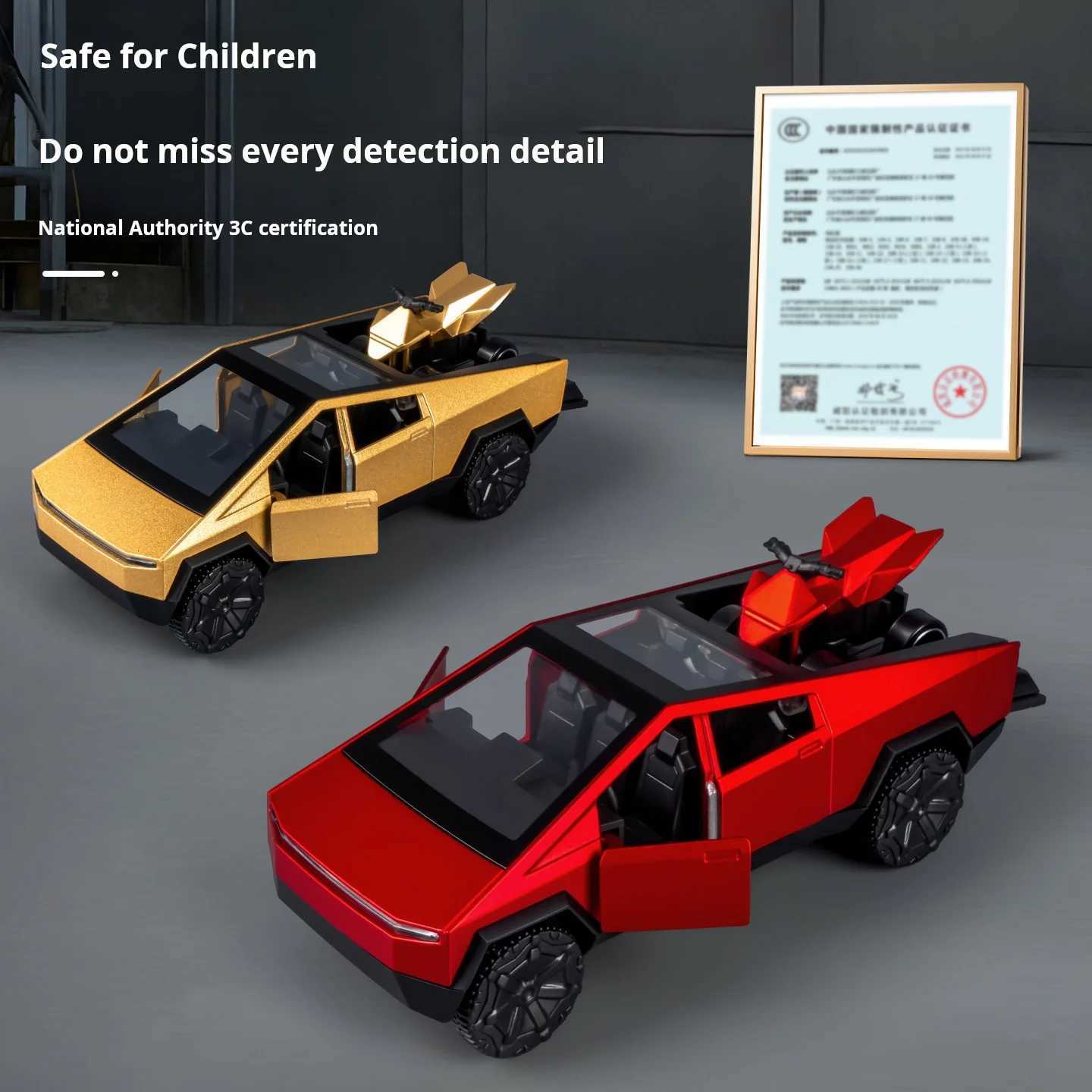 136 Cybertruck Toys Off Road Vehicle Die Cast Model Car Beach Motorcycle Hobby Collectible Birthday Gift For BoyT251023