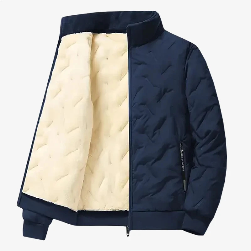 Mens autumn and winter sports suit stand collar casual cardigan jacket outdoor thick warm cotton pants twopiece set 251023