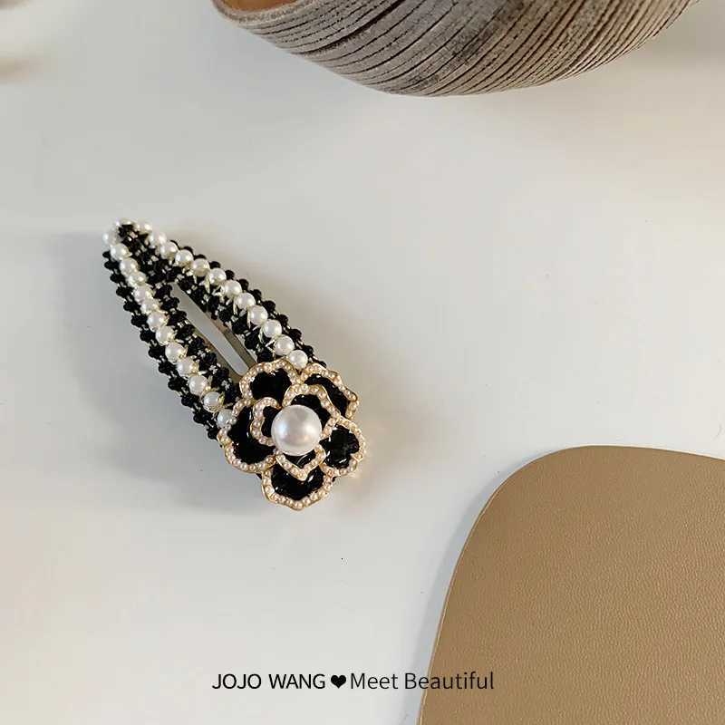 2024 New lia Elegant La Hair Accories Barrette Set Wholes French Wen Classic Black White Rose Pearl Hair Clips Y251023