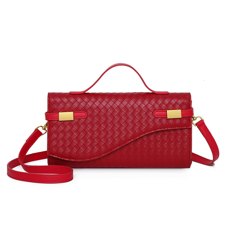 Luxury Brand Designer Bag 2025 New Woven Texture Handbag Fashionable Women's Commuter Shoulder Bag Crossbody Baguette Bag