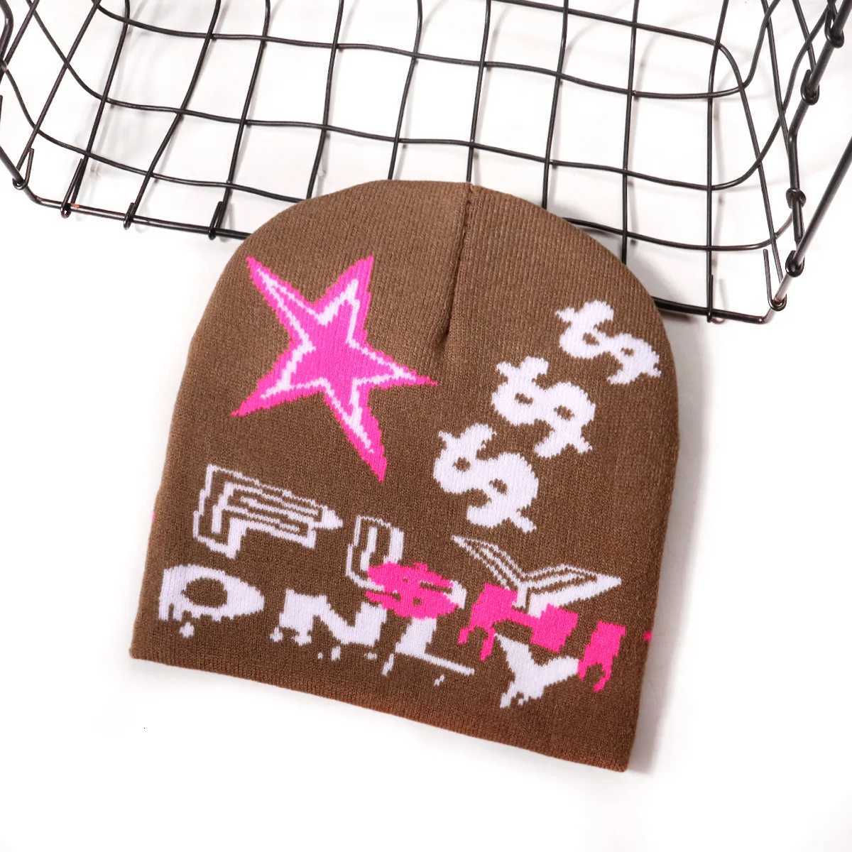 Multicolour Stars Elastic Turban Cap Daily Life Knitted Hat Millennium HipHop Style Winter Hat Keep Warm Beanie TrilbyXJ251023