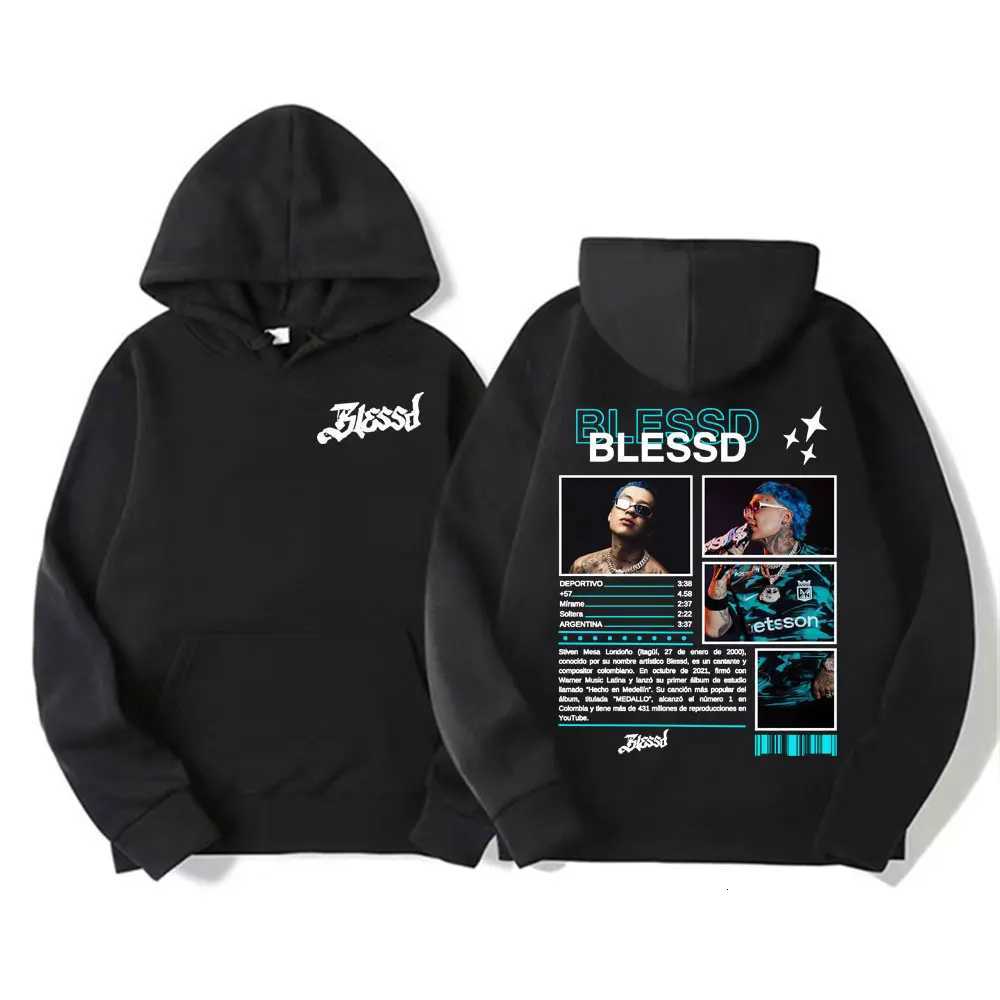 Rapper BLESSD BENDECIDO 2025 Tour Cover Hooded sweatshirt Mens fashion hiphop pop music street hoodieT251023