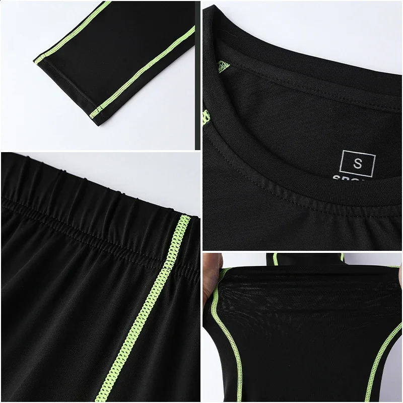 Mens Compression Set Running Tights Workout Fitness Jogging Training Clothes Tracksuit Men Long Sleeve Shirt Sport Suit 725726 251023