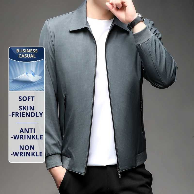 Premium Anti Wrinkle New Men Business Casual Turndown Collar Brand Blazer Jacket Windbreaker Lightweight Executive Coats W251023