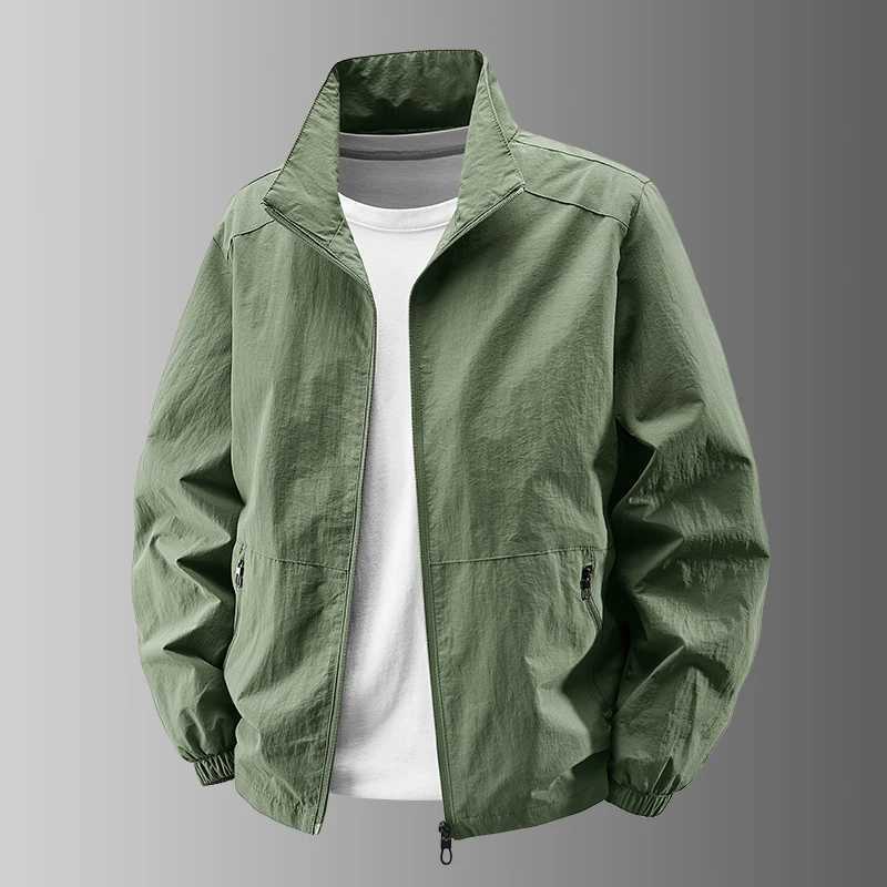 Autumn New Mens Jacket Lapel Collar Stylish Casual Outdoor Jackets Solid Color Breathable LIghtweight Basic Style Outwear W251023