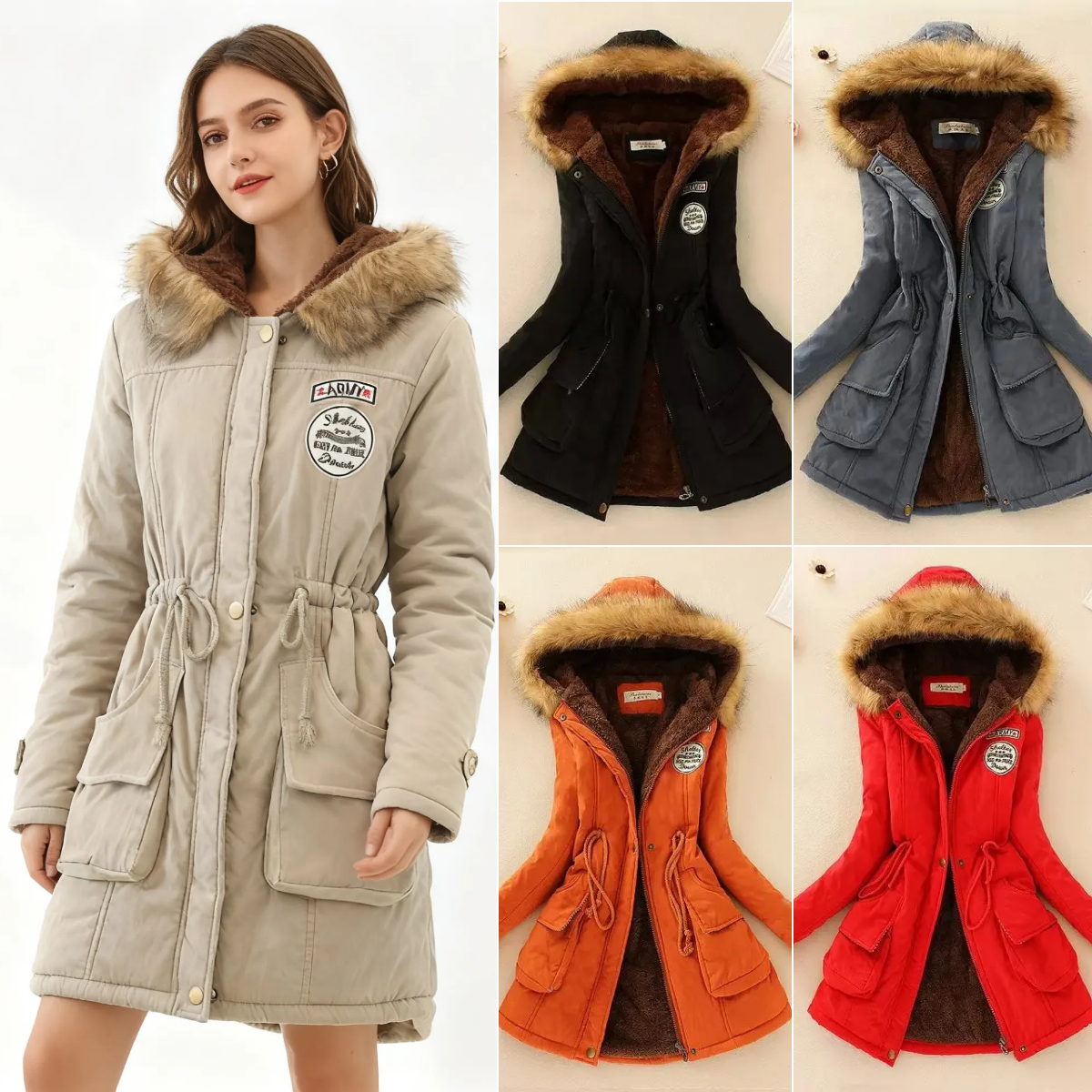 Designer Women's Jackets Women Winter Warm Fur Hooded Parkas Thick Cotton Slim Padded Coat Casual Vintage Streetwear Oversized Overcoat Jackets