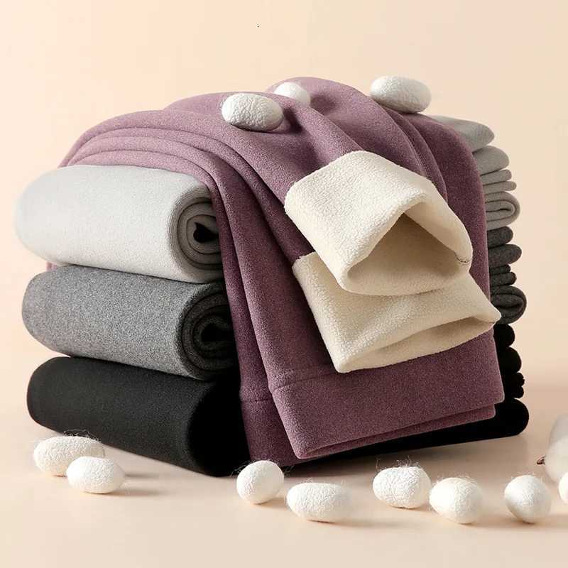 Thermal Winter Leggings Women Fleece Lined Tights Ladies 2025 Warm High Waist Solid Colors Slimming Fashion Black Pants LeggingsT251023