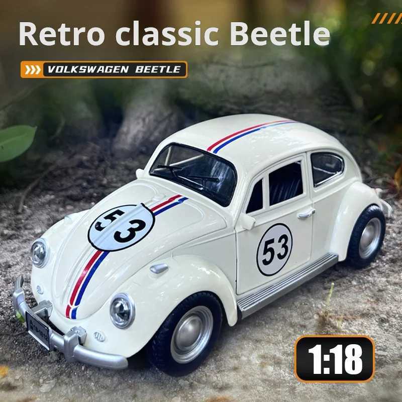 Simualtion 118 Classic Beetle 1955 Car Model Collection Sound and Light Children Boy Toy Vehicle Gift Home DecorT251023
