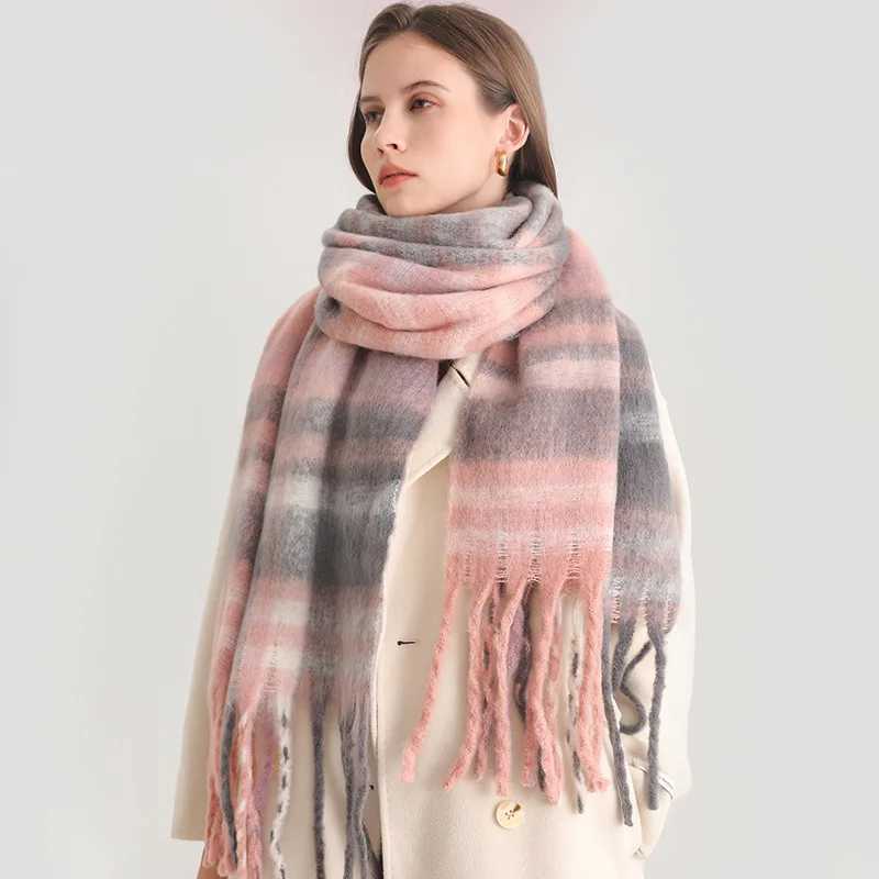 Korean Winter Imitation Cashmere Scarf Student Neck Thick Warm Shawl Men Women Popular Tassel Scarves Bufanda Blanket Thickening J251113
