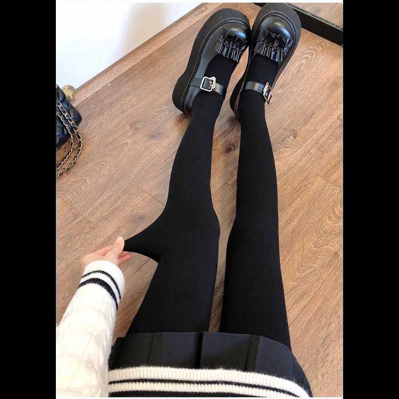 Velvet Thickened Milk Brown Pantyhose Warm Gray Foot Socks Brown Leggings for Women Autumn WinterT251023