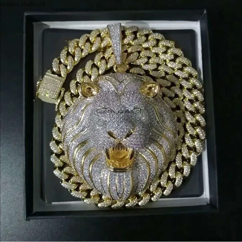 mens jewelry hip hop Iced out pendant designer necklace bling dia cuban link chain big pendants lion animal rapper accessories 111