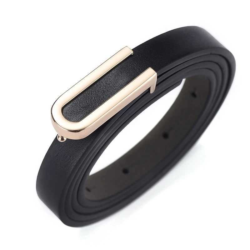 Womens Belt Fashion Ushaped Snap Button Thin Belt Versatile in All Seasons and Simple Youth Belt Paired with Jeans Women BeltXJ251023