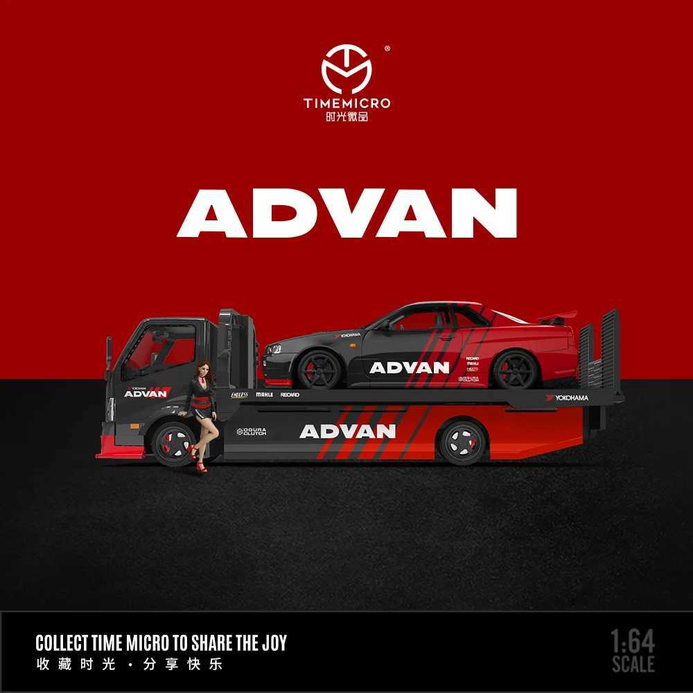 TIME MICRO 164 H300GTR R34 ADVAN Painting Simulation Alloy Car Model for HobbyCollectiblesDisplayGiftT251023