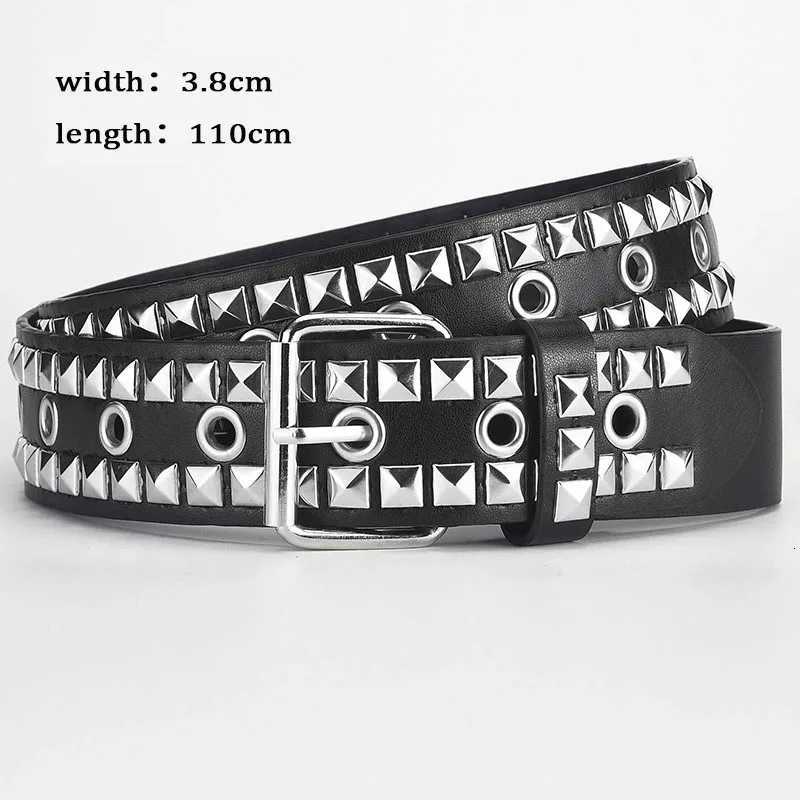 Gothic Punk Leather Y2k Belt For Women Men Metal Buckle Waist Strap Designer Luxury Female Jeans Trouser Decorative WaistbandXJ251023