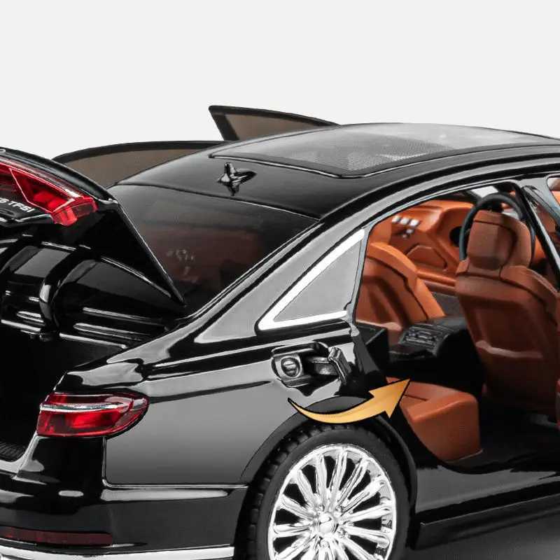 New 124 AUDI A8 Alloy Car Model Diecast Metal Toy Vehicles Car Model High Simulation Sound and Light Collection Childrens GiftsT251023